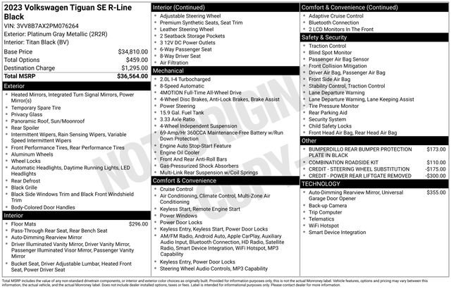 Certified 2023 Volkswagen Tiguan SE R-Line AWD/4WD image 43