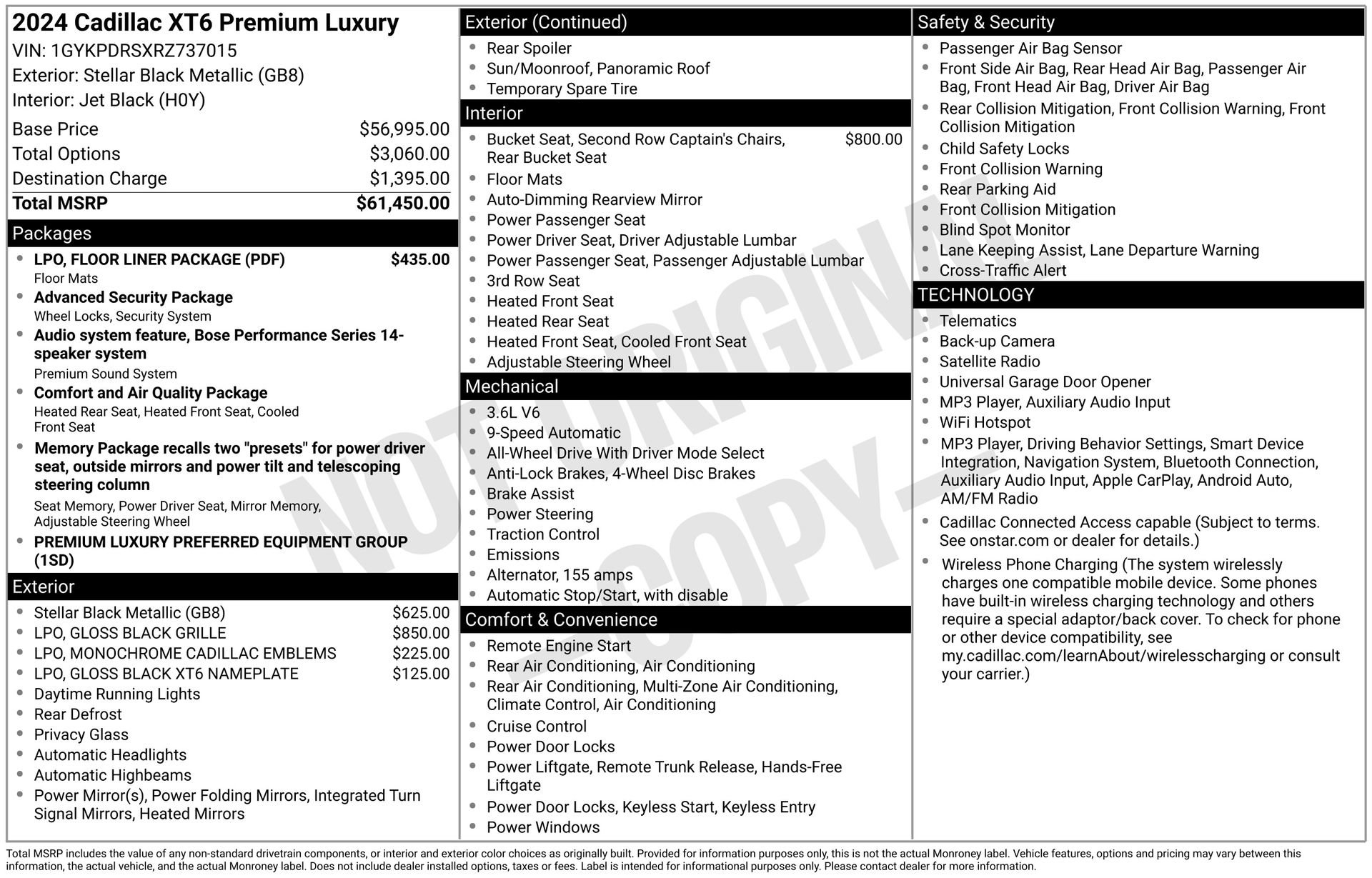 Certified 2024 Cadillac XT6 Premium Luxury w/ LPO, Floor Liner Package AWD/4WD image 45