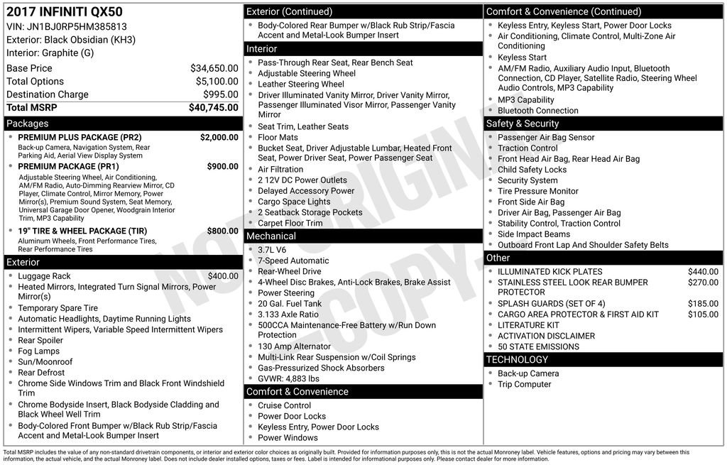 Used 2017 INFINITI QX50 2WD w/ Premium Plus Package image 4