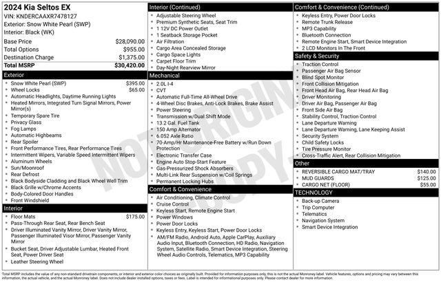 Certified 2024 Kia Seltos EX AWD/4WD image 35