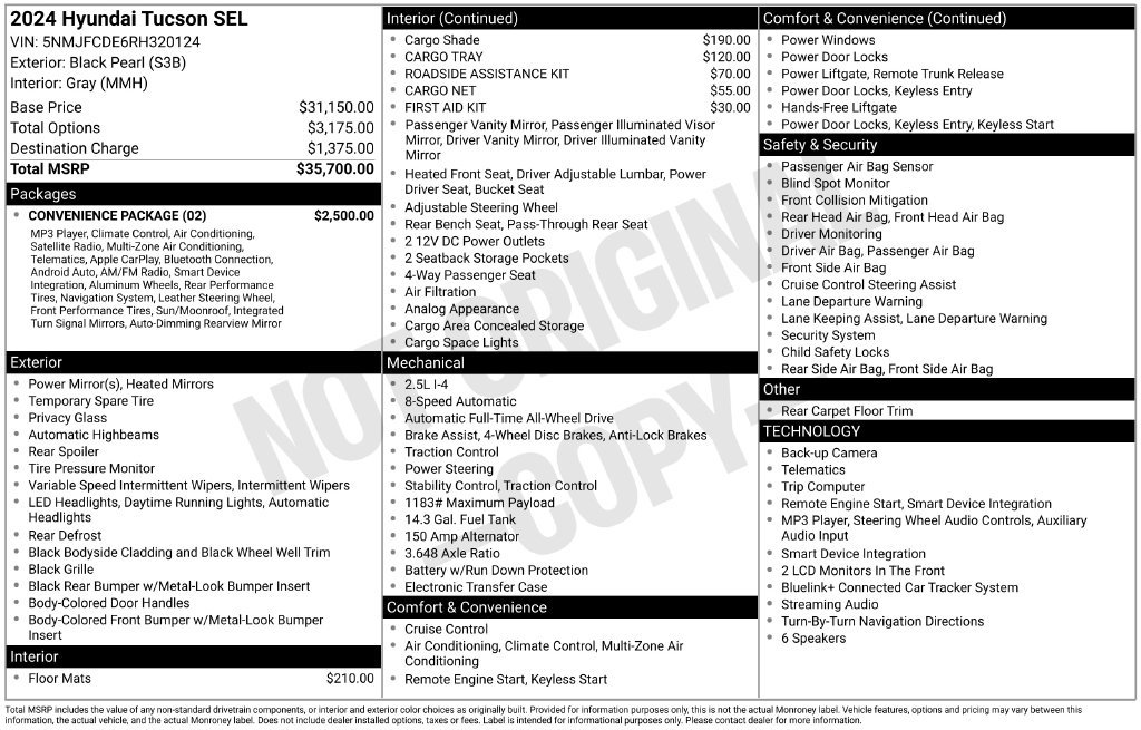 Certified 2024 Hyundai Tucson SEL w/ Convenience Package AWD/4WD image 50
