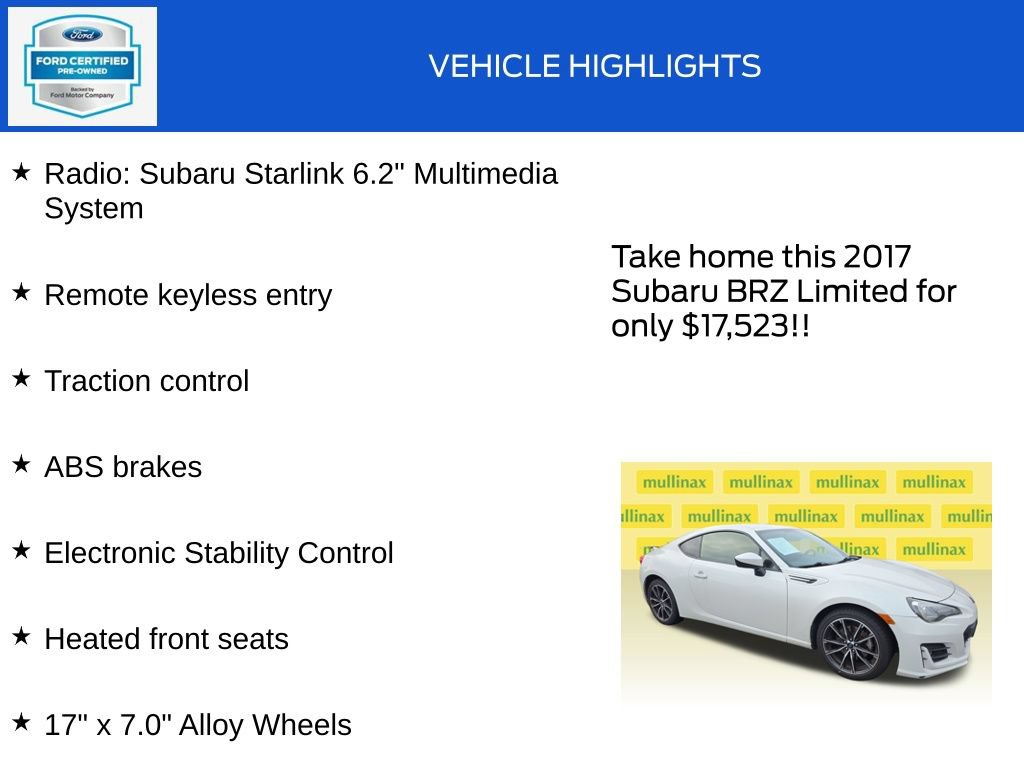 Used 2017 Subaru BRZ Limited RWD image 18