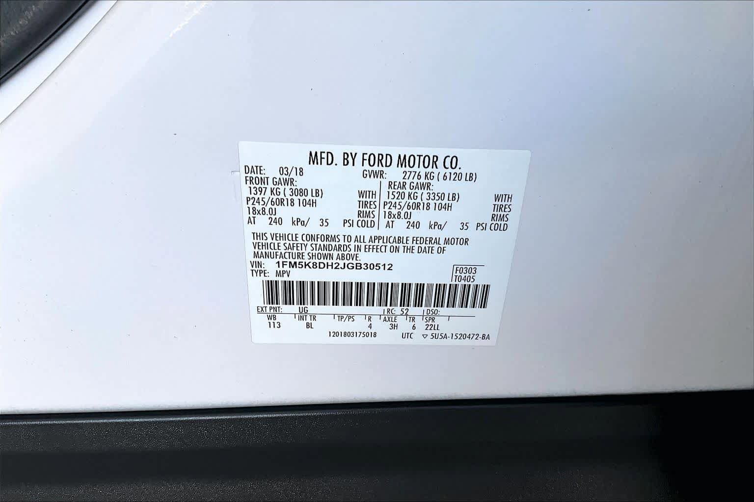 Used 2018 Ford Explorer XLT w/ Equipment Group 202A AWD/4WD image 35