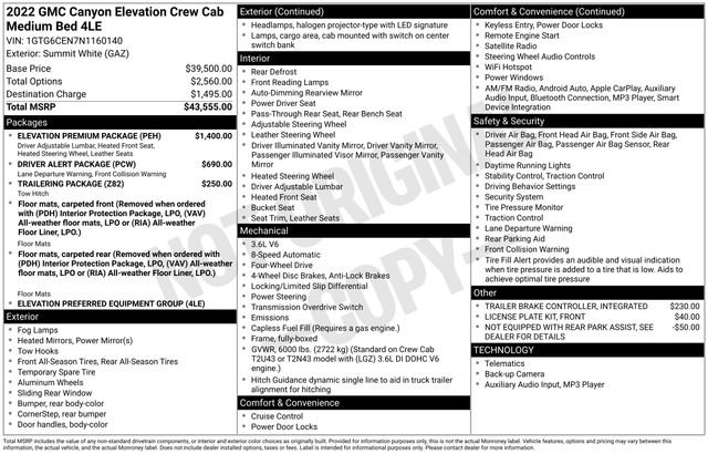 Used 2022 GMC Canyon Elevation w/ Elevation Premium Package image 27