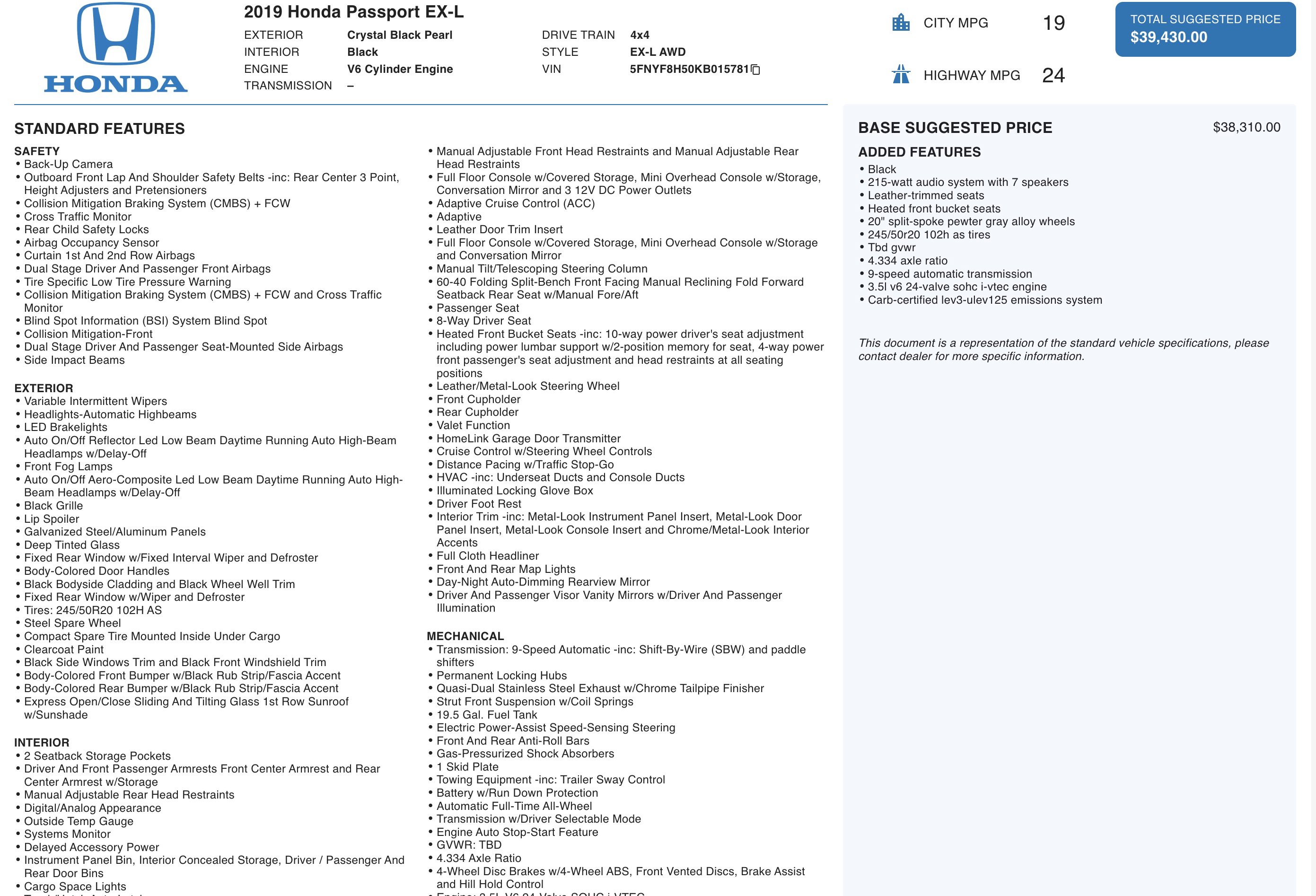 Used 2019 Honda Passport EX-L image 5