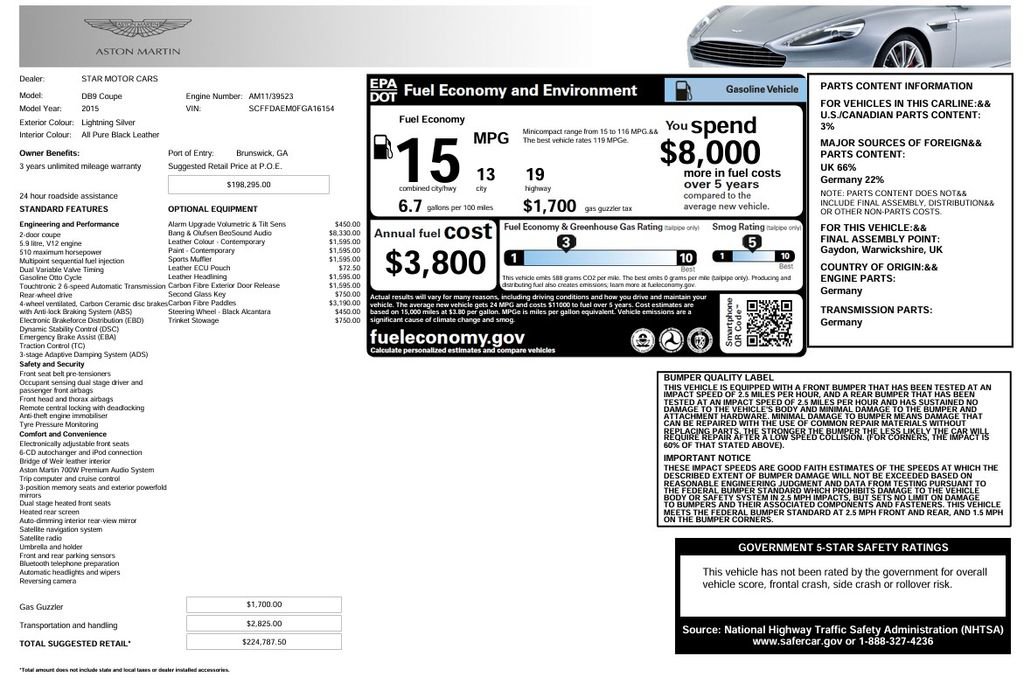 Used 2015 Aston Martin DB9 Coupe image 26