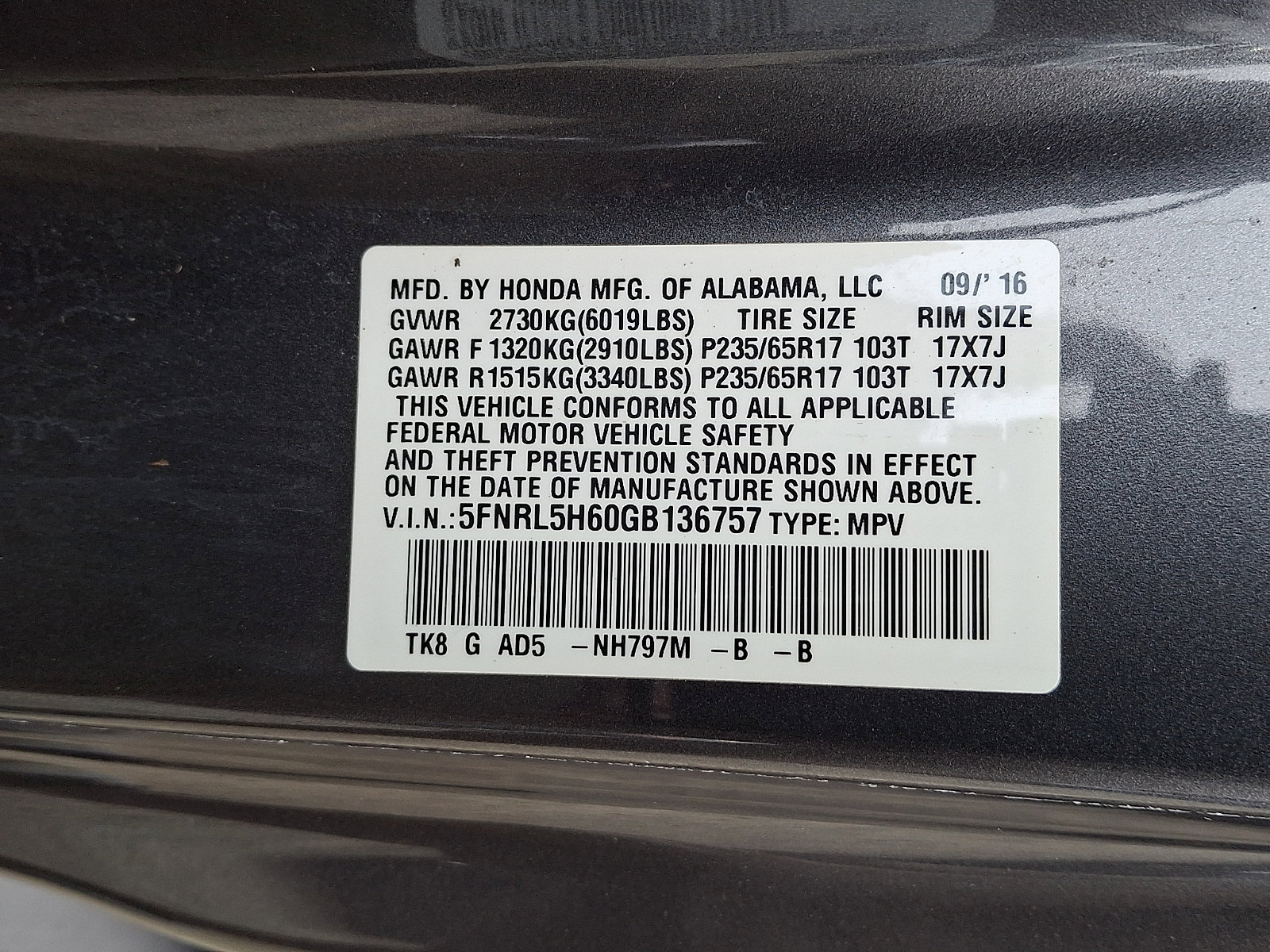 Used 2016 Honda Odyssey EX-L image 27