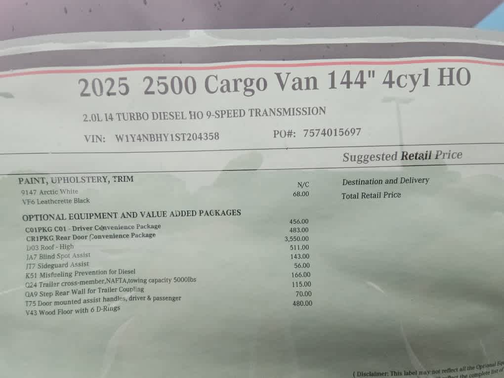 Used 2025 Mercedes-Benz Sprinter 2500 image 20