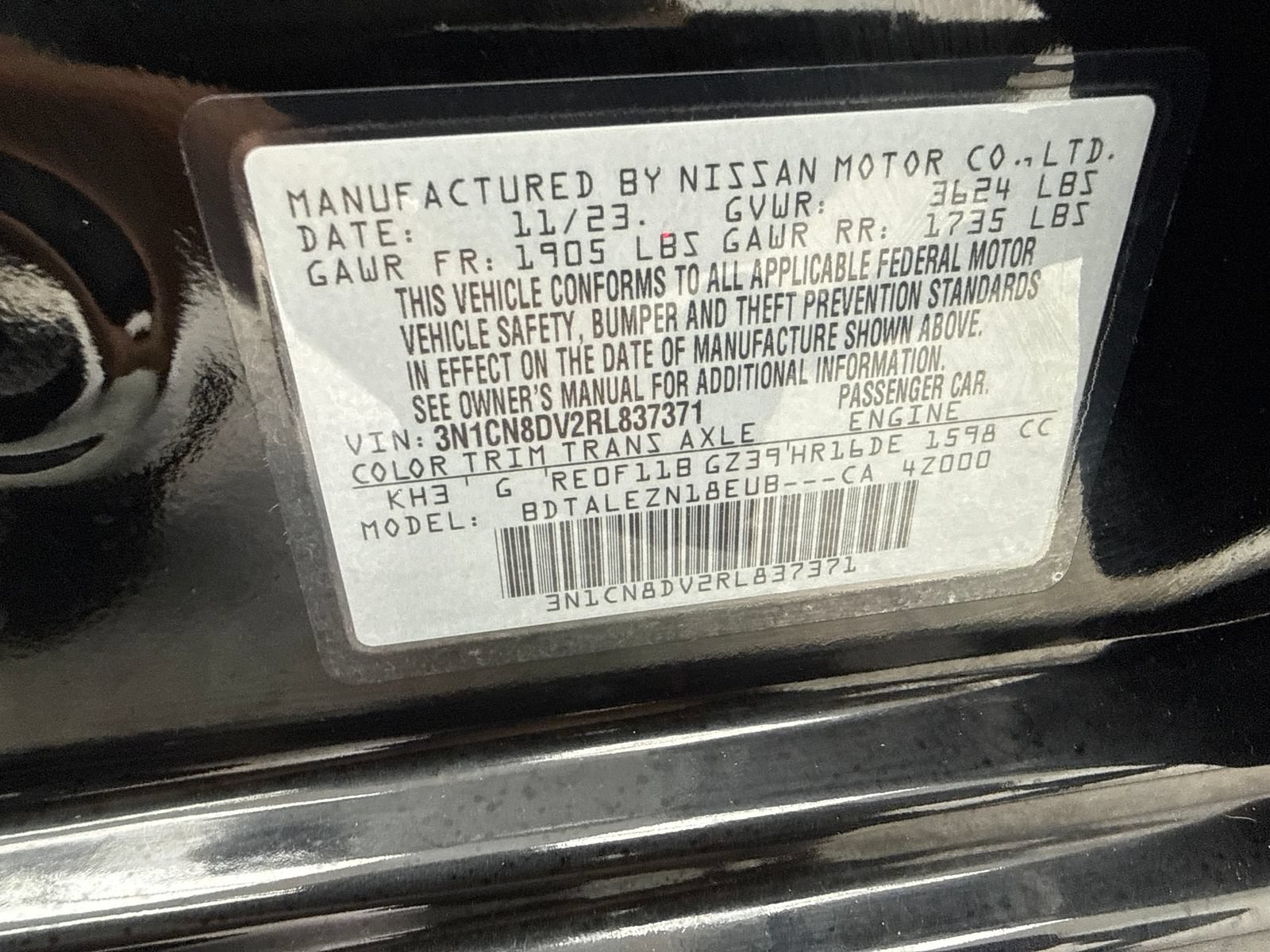 Used 2024 Nissan Versa S w/ Trunk Package FWD image 51