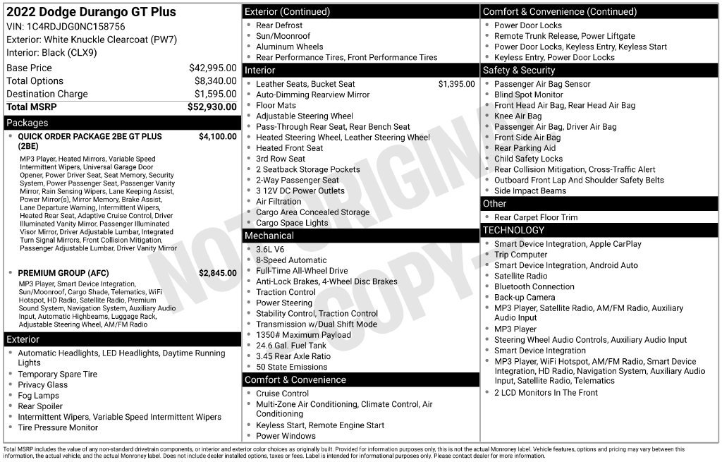 Used 2022 Dodge Durango GT AWD/4WD image 61