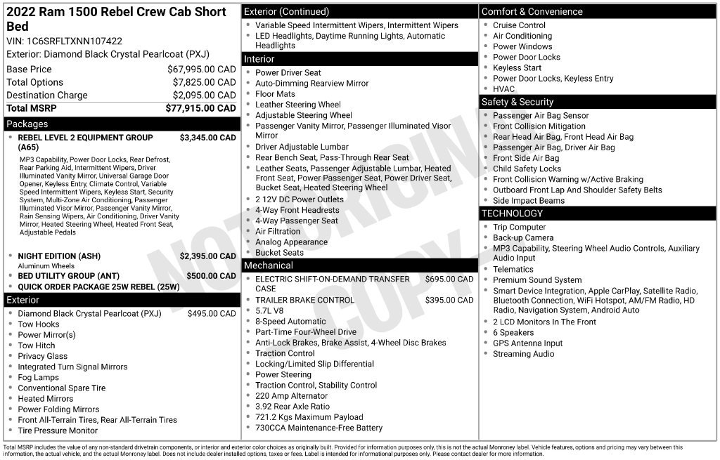 Used 2022 RAM 1500 Rebel w/ Rebel Level 2 Equipment Group AWD/4WD image 14