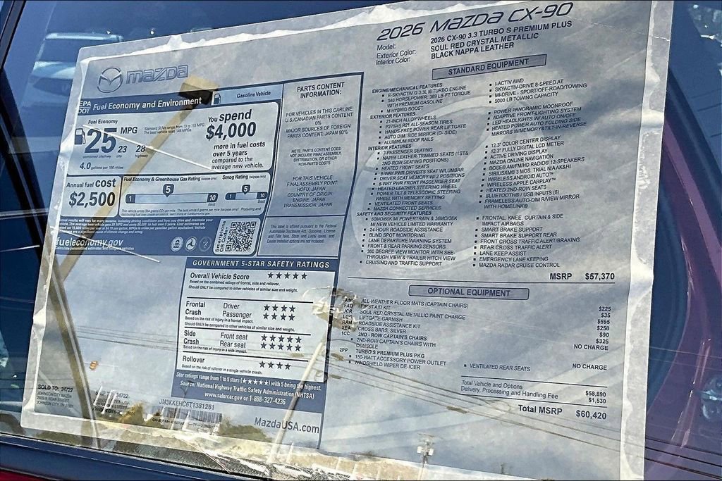 New 2026 MAZDA CX-90 3.3 Turbo S w/ Premium Plus image 25