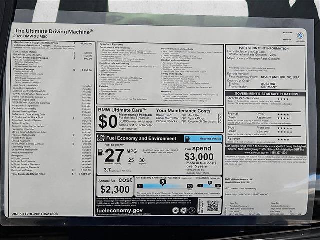 New 2026 BMW X3 M50 w/ Premium Package AWD/4WD image 18
