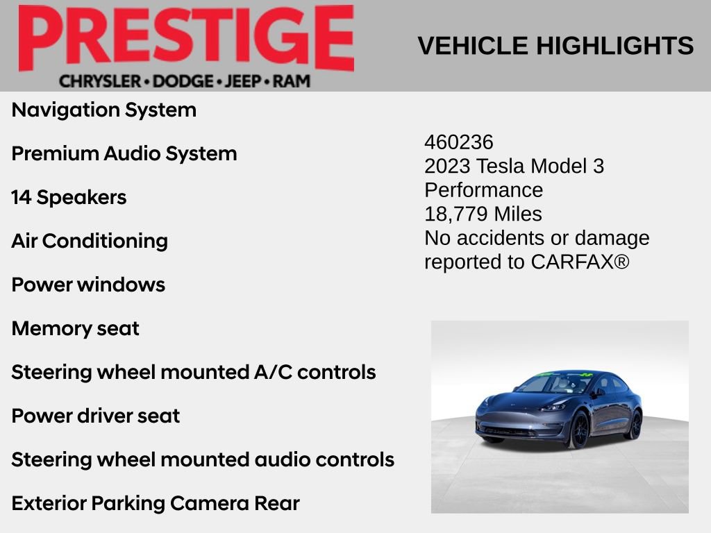 Used 2023 Tesla Model 3 Performance AWD/4WD image 2