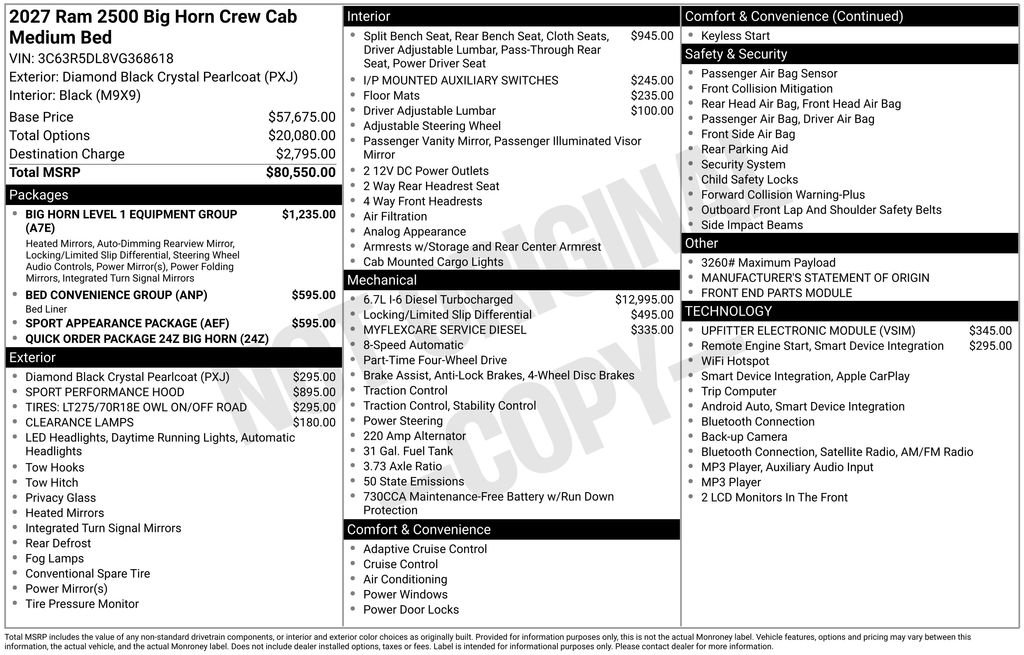 New 2027 RAM 2500 Big Horn AWD/4WD image 3
