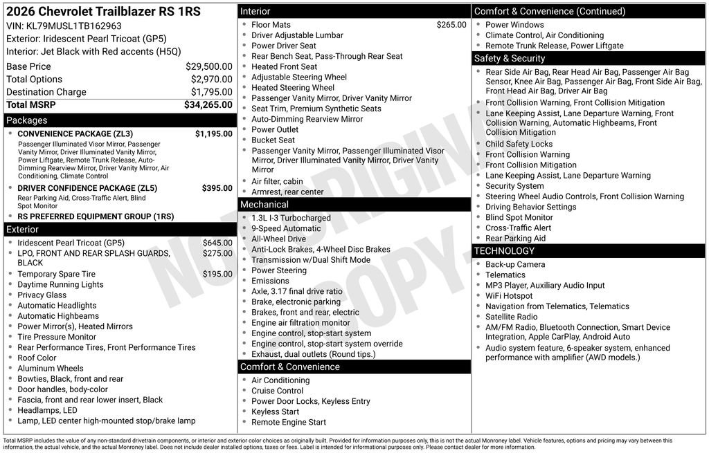 Used 2026 Chevrolet TrailBlazer RS w/ Convenience Package AWD/4WD image 43
