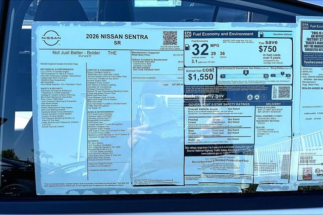New 2026 Nissan Sentra SR w/ Floor Mat Package image 13