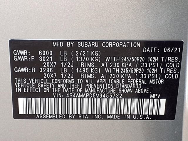 Certified 2021 Subaru Ascent Limited w/ Technology Package AWD/4WD image 10