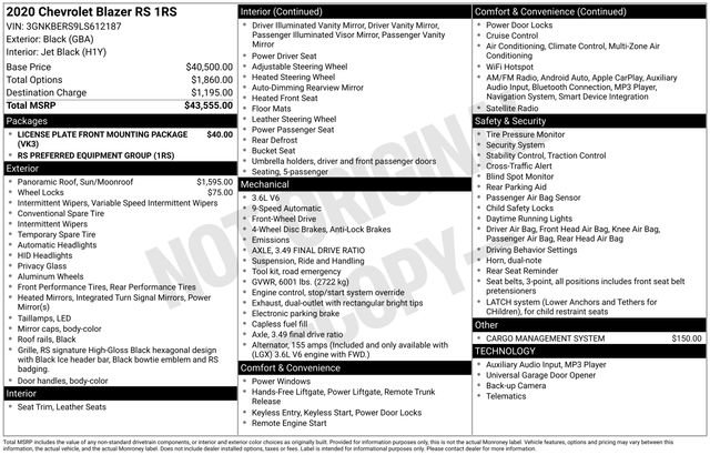 Used 2020 Chevrolet Blazer RS image 10