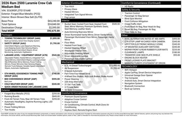 New 2026 RAM 2500 Laramie w/ Towing Technology Group AWD/4WD image 36