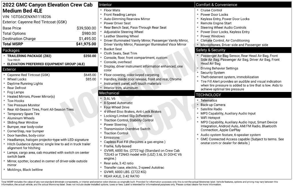 Used 2022 GMC Canyon Elevation w/ Trailering Package AWD/4WD image 7