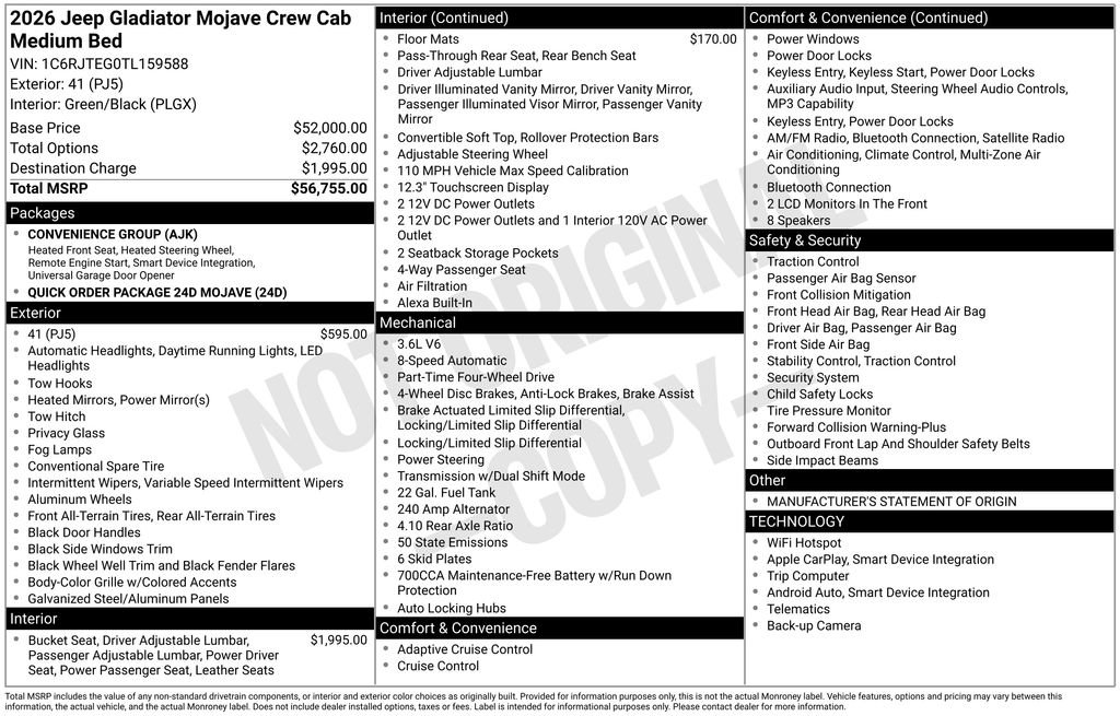New 2026 Jeep Gladiator Mojave image 29