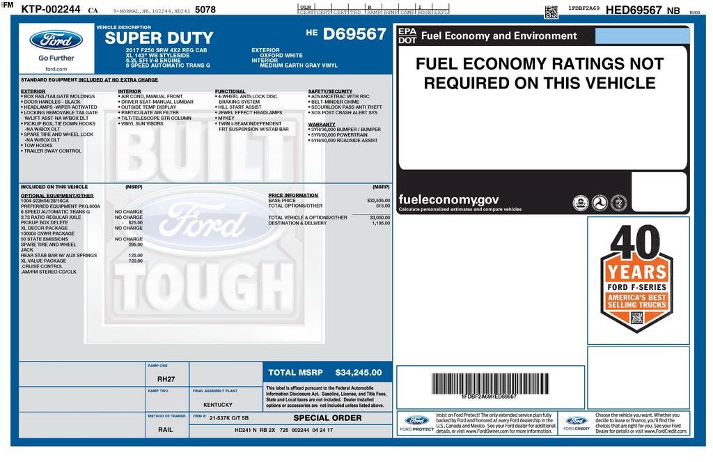 Used 2017 Ford F250 XL w/ XL Value Package RWD image 23