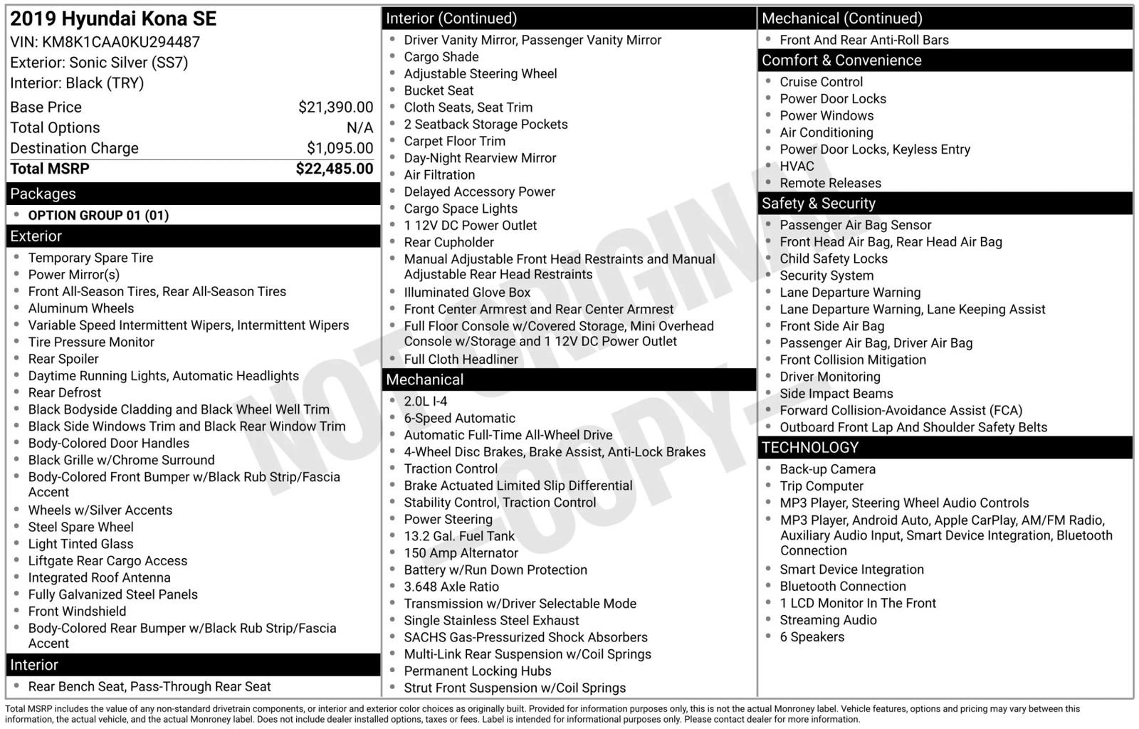Used 2019 Hyundai Kona SE AWD/4WD image 4