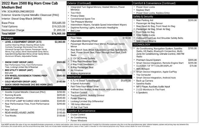 Used 2022 RAM 2500 Big Horn w/ Level A Equipment Group AWD/4WD image 55