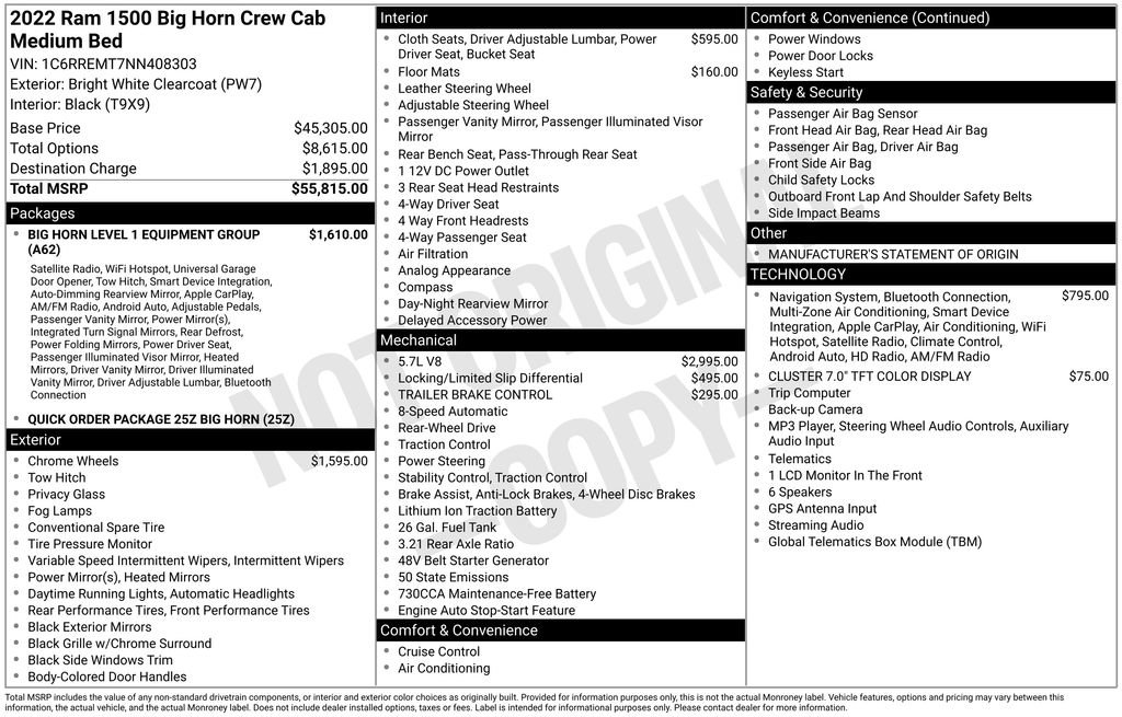 Used 2022 RAM 1500 Big Horn RWD image 19