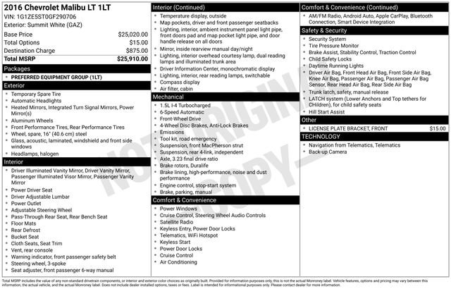 Used 2016 Chevrolet Malibu LT image 10