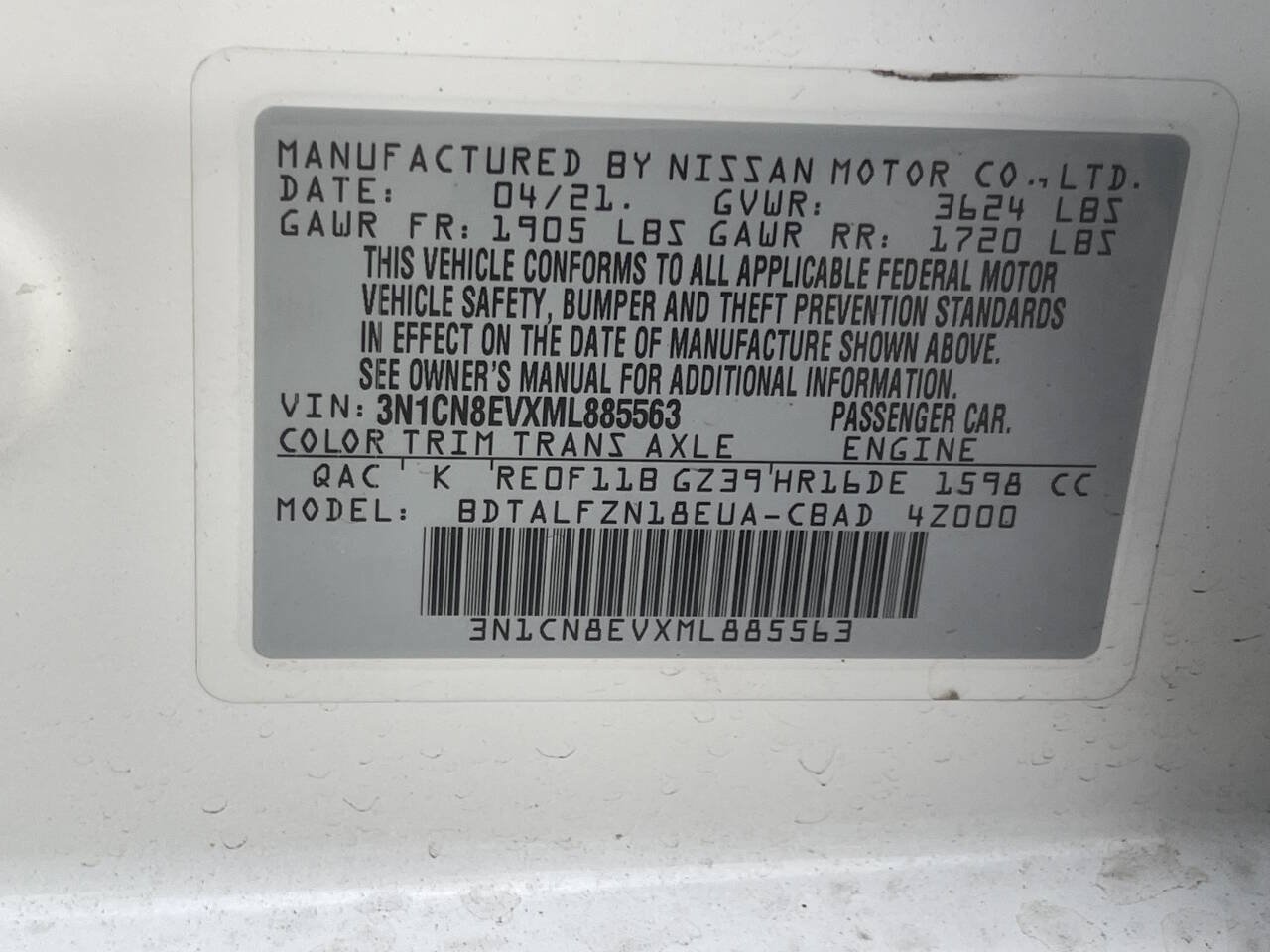 Used 2021 Nissan Versa SV FWD image 24