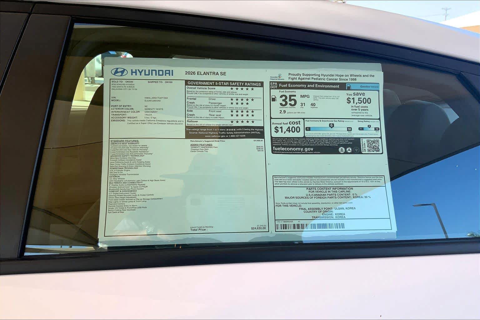 New 2026 Hyundai Elantra SE FWD image 17