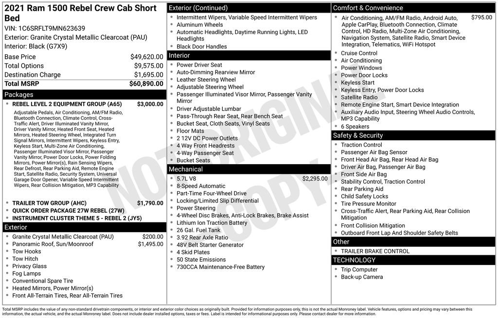 Used 2021 RAM 1500 Rebel w/ Rebel Level 2 Equipment Group AWD/4WD image 15