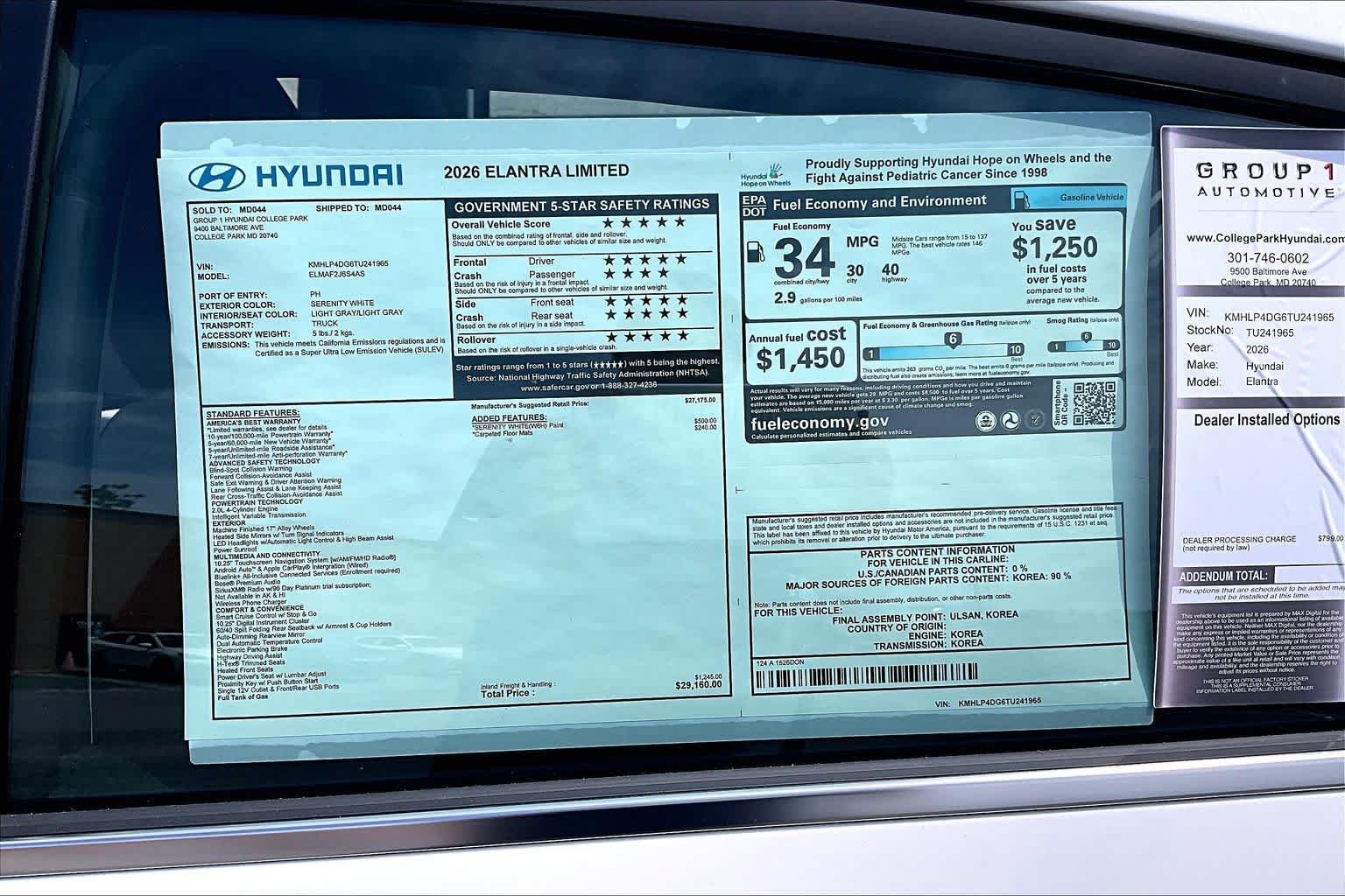 New 2026 Hyundai Elantra Limited FWD image 19