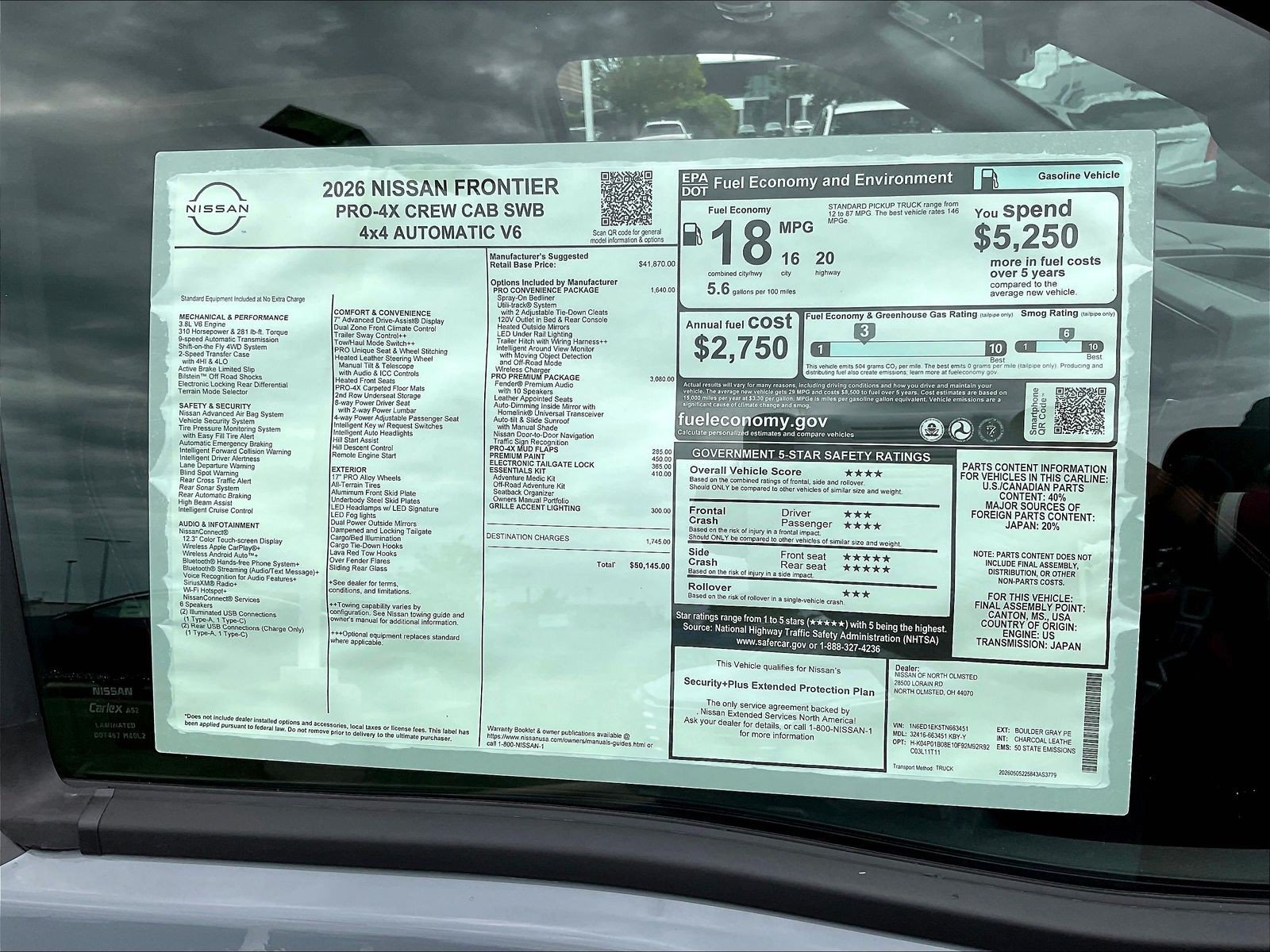 New 2026 Nissan Frontier PRO-4X w/ Pro Premium Package AWD/4WD image 16
