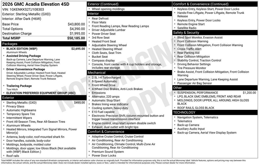 New 2026 GMC Acadia Elevation w/ Black Edition FWD video 4