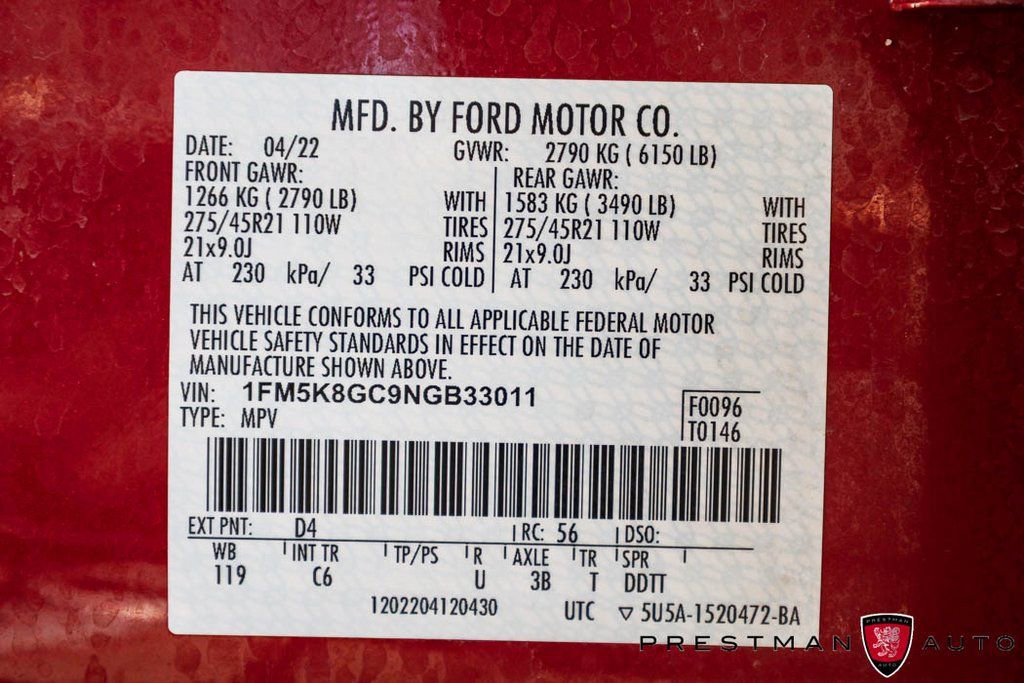 Used 2022 Ford Explorer ST w/ Equipment Group 401A image 53