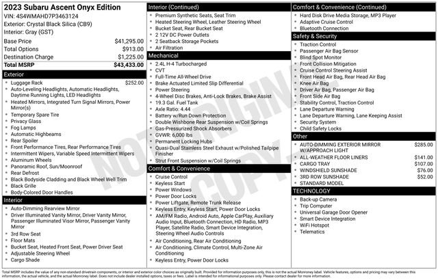 Used 2023 Subaru Ascent Onyx Edition image 38