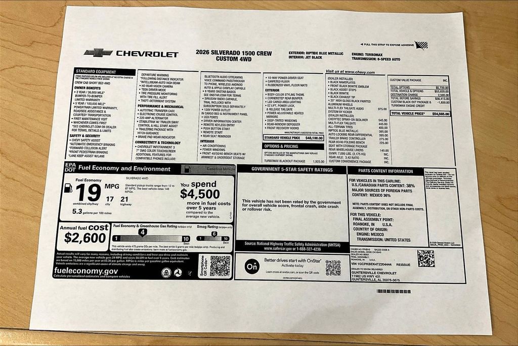 New 2026 Chevrolet Silverado 1500 Custom w/ Turbomax Blackout Package image 14