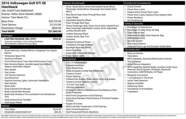 Used 2016 Volkswagen GTI SE w/ Lighting Package (SEL) FWD image 27