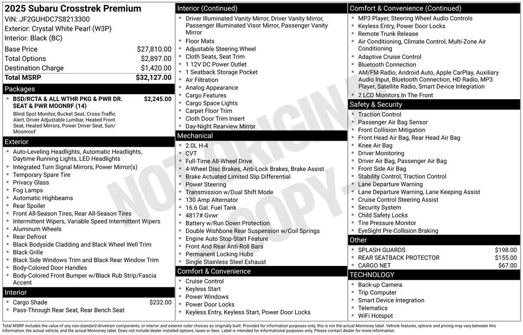 Used 2025 Subaru Crosstrek 2.0i Premium image 5
