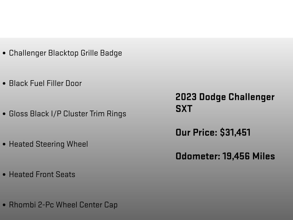 Used 2023 Dodge Challenger SXT w/ Blacktop Package AWD/4WD image 30