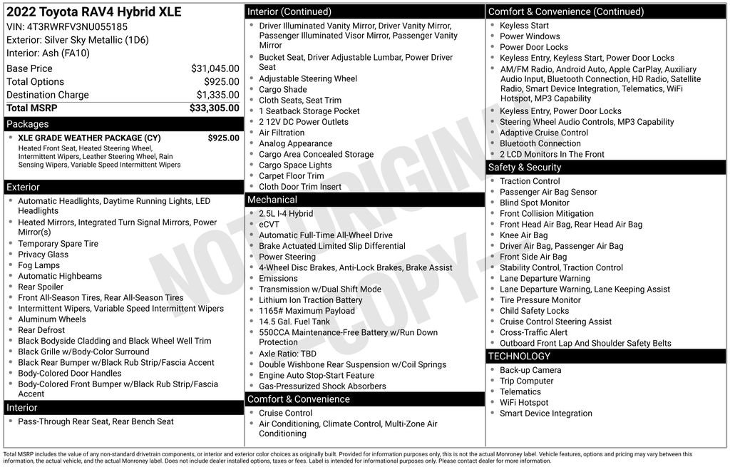 Used 2022 Toyota RAV4 XLE w/ XLE Grade Weather Package AWD/4WD image 5