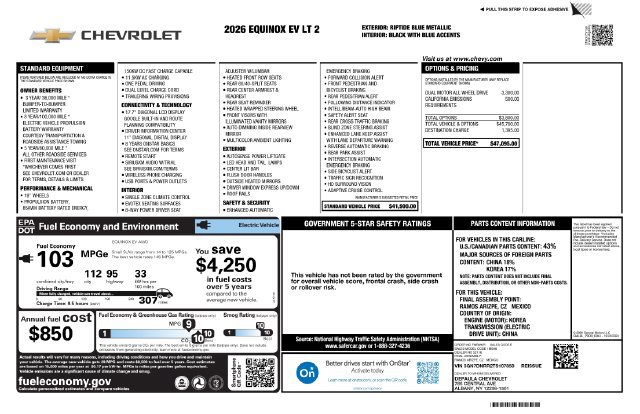 New 2026 Chevrolet Equinox EV LT AWD/4WD image 2