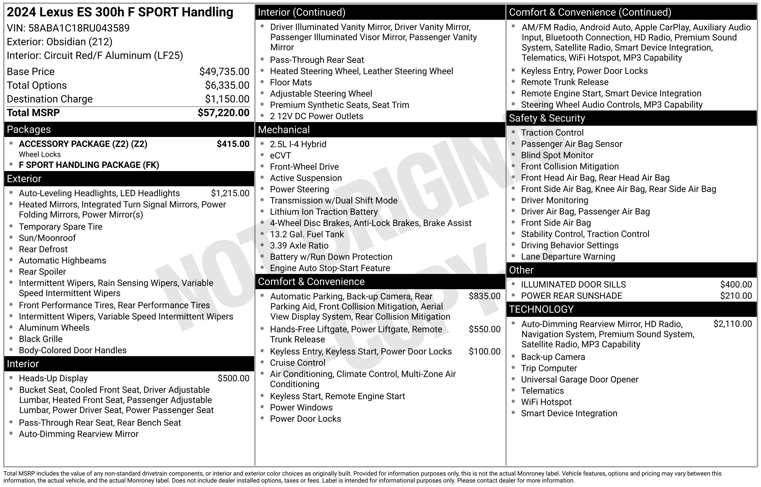 Used 2024 Lexus ES 300h F Sport w/ Accessory Package (Z2) image 27