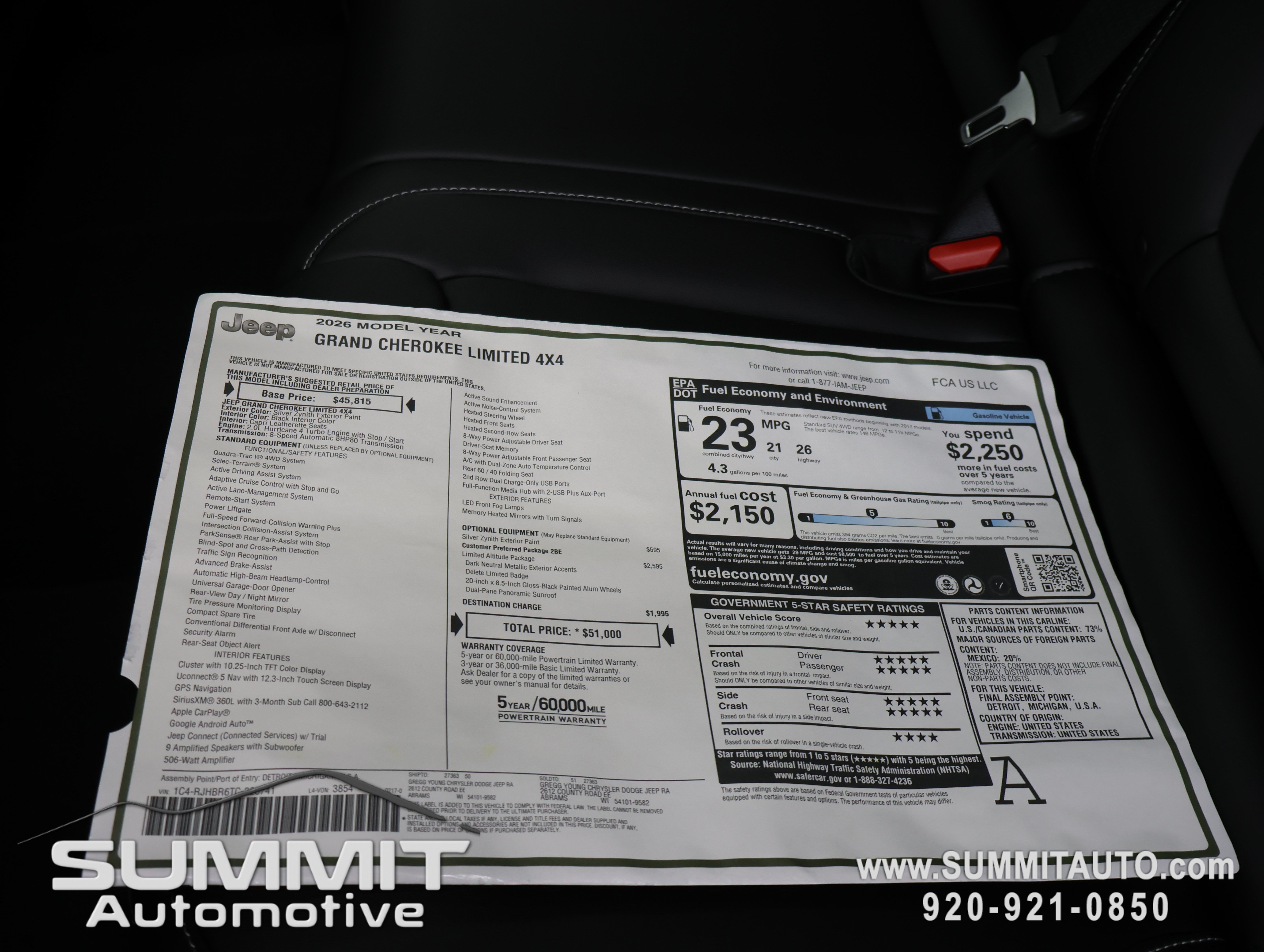 New 2026 Jeep Grand Cherokee Limited w/ Limited Altitude Package AWD/4WD image 40