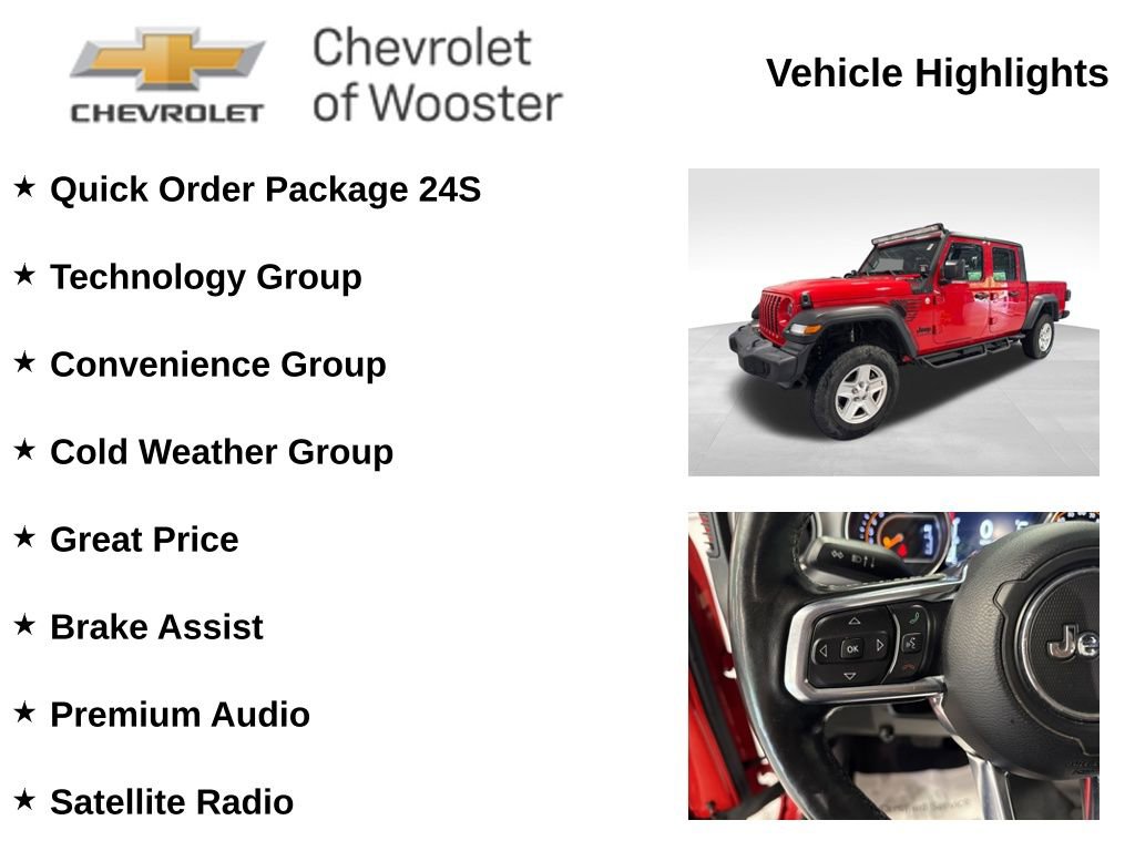 Used 2020 Jeep Gladiator Sport w/ Quick Order Package 24S AWD/4WD image 2