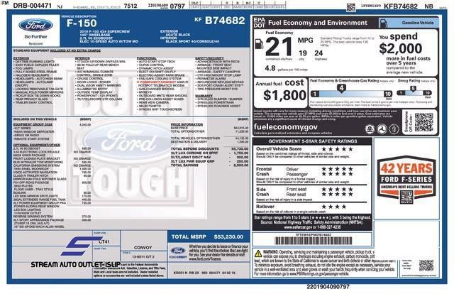 Used 2019 Ford F150 XLT w/ Equipment Group 302A Luxury image 38