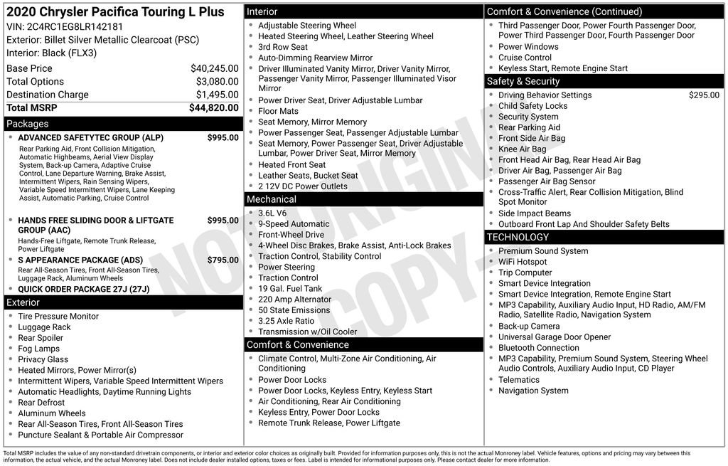 Used 2020 Chrysler Pacifica Touring-L Plus FWD image 5